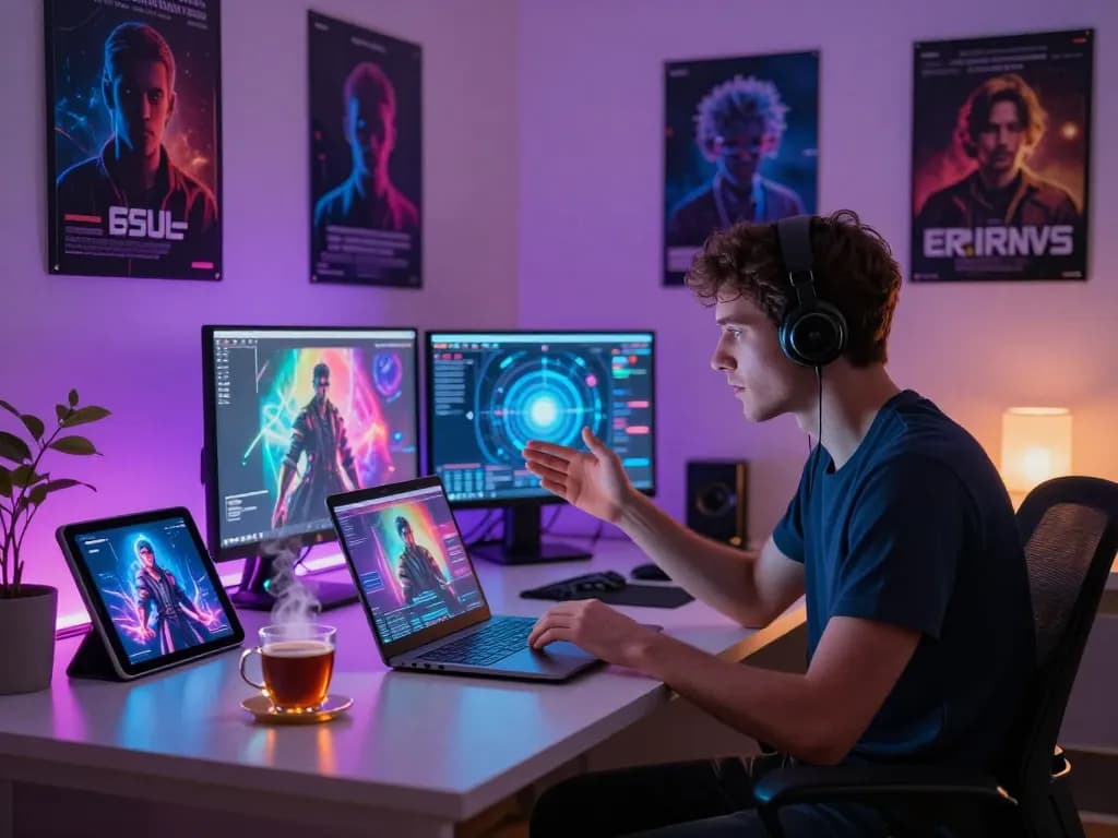 Experience a vibrant ai nsfw chat environment with a user engaging in dynamic conversations.