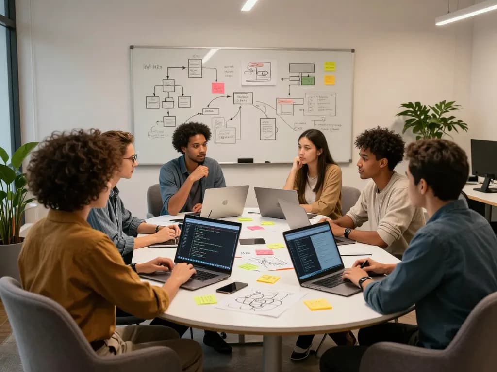 Creative team using image to prompt technology for AI-generated content