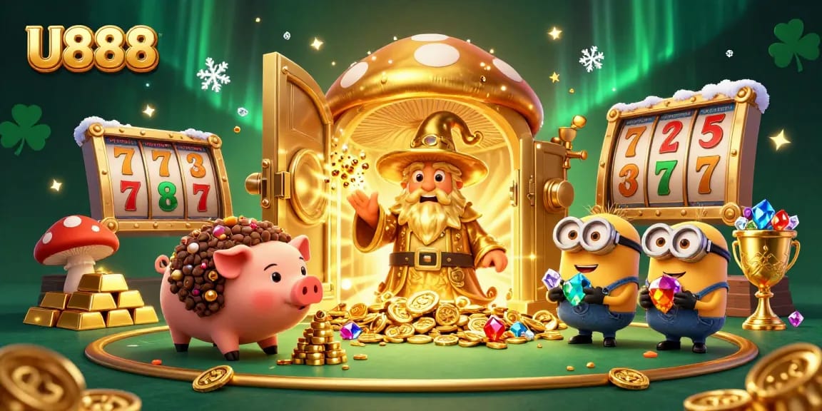 Engage with U888’s vibrant casino world featuring treasures and characters immersed in adventure.