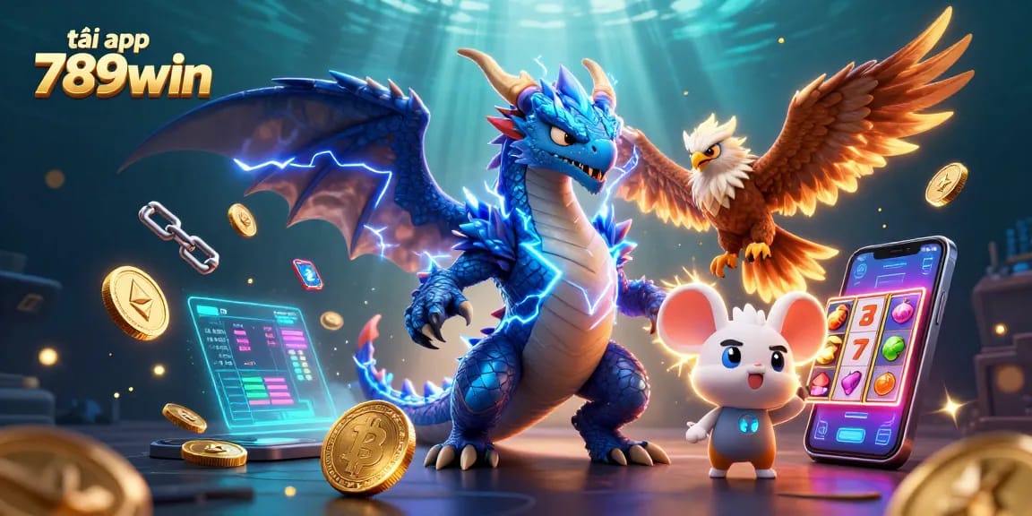 Spin the reels and tải app 789win with electrifying casino characters in a vibrant, action-packed scene.