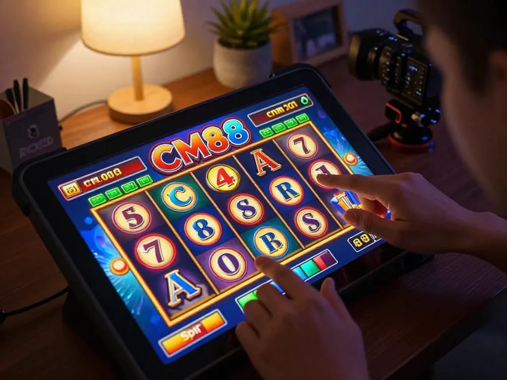Experience thrill with CM88 while spinning online slots at home, showcasing dynamic gameplay and vibrant graphics.