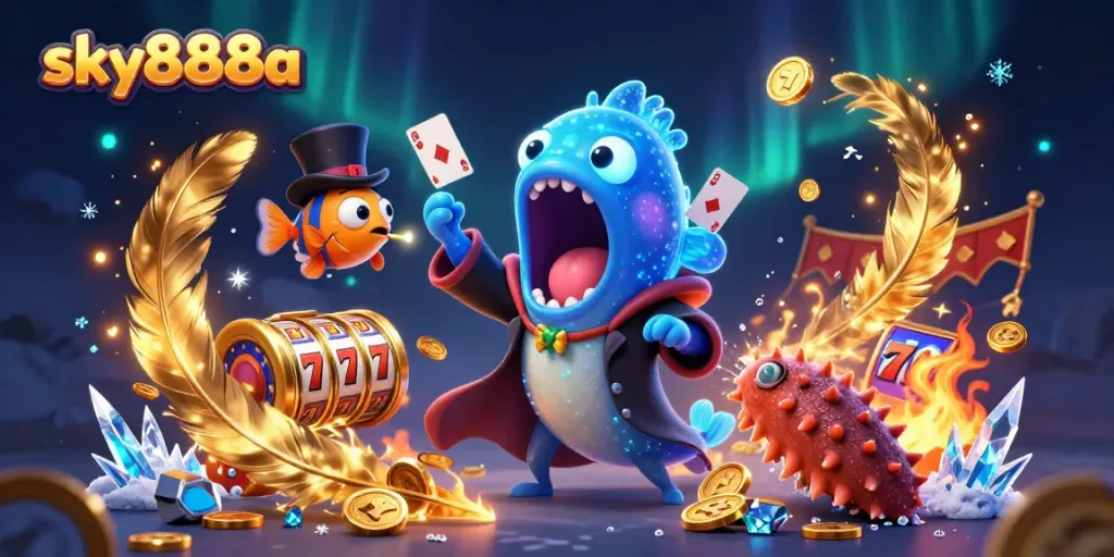 Experience the excitement of sky888a with thrilling card tricks performed by deep-sea characters.