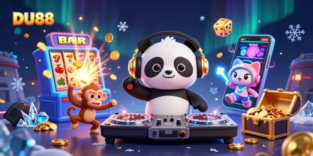 Engage with DU88's vibrant casino experience featuring animated characters, lively gameplay, and jackpot excitement.