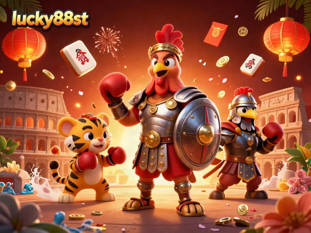 Experience the excitement at lucky88st with vibrant gaming elements in a dynamic casino scene.