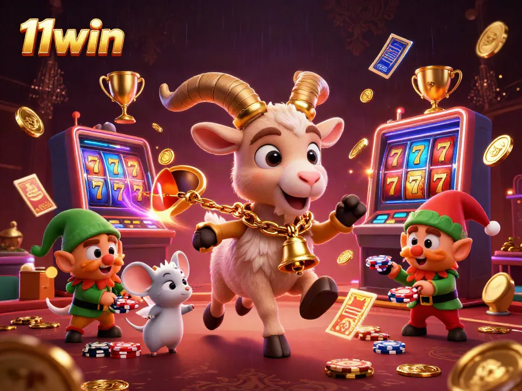 Experience the thrilling 11win casino atmosphere with vibrant characters and dynamic slot reels.