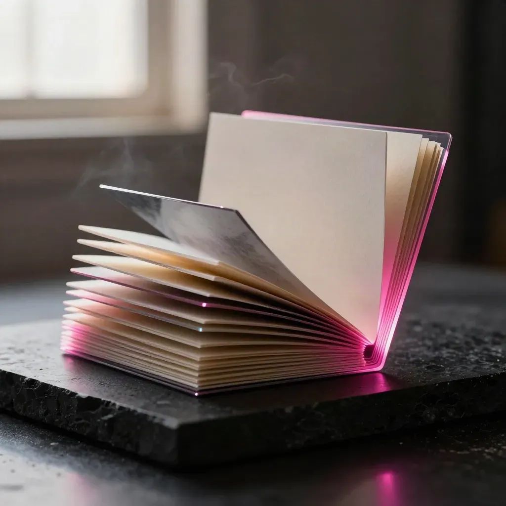 Dark studio product shot of an Instagram Story Set with acetate sleeves and fanned vertical cards.