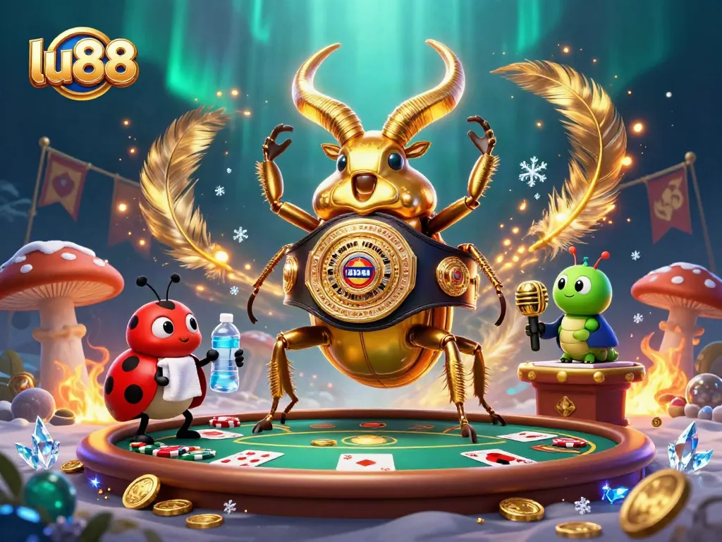 Join the action at lu88 with energetic characters in a vibrant casino setting, showcasing excitement and winning chances.