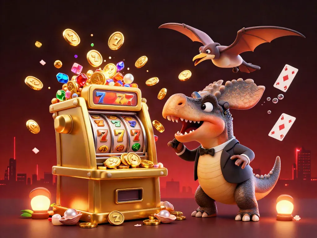 LLWIN's captivating jackpot scene featuring vibrant characters and dynamic slot elements in a rich casino atmosphere.
