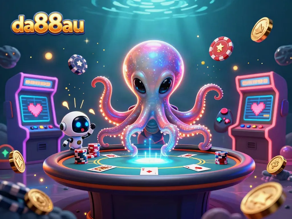 Engage in thrilling poker action at da88au with vibrant 3D characters and dynamic casino elements.