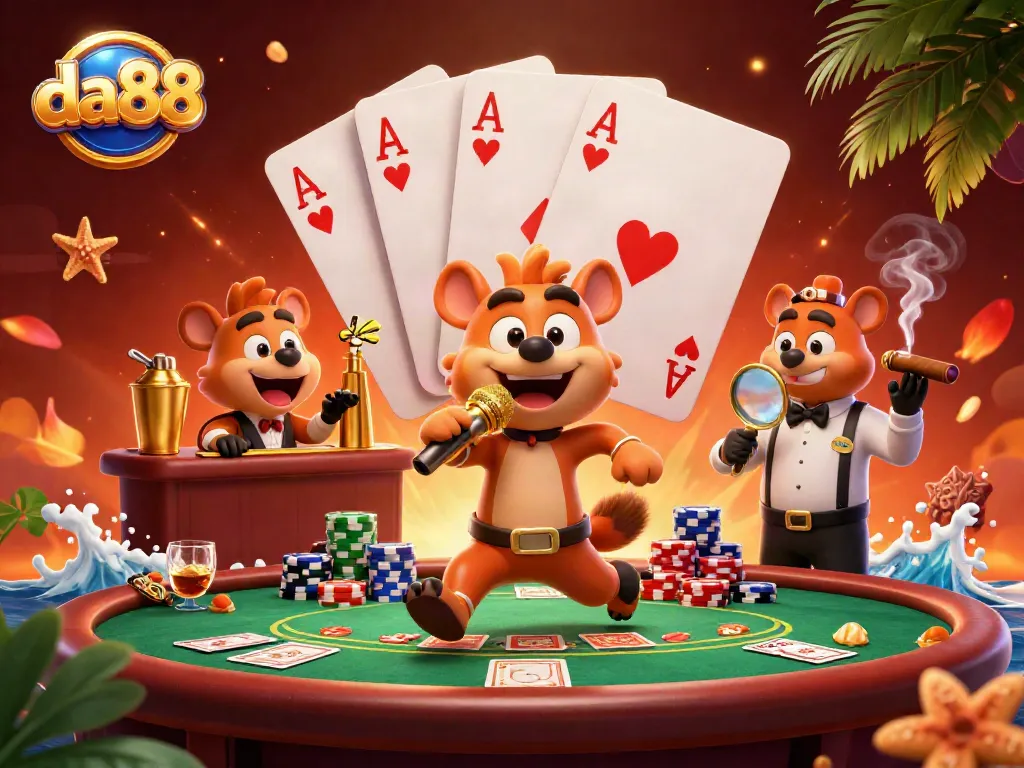 Experience thrills at da88's dynamic comedy casino scene with vibrant gaming elements.