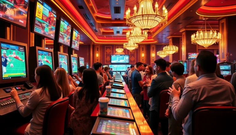 Experience the excitement of sports betting at https://ii69vn.com/ amidst a bustling casino atmosphere.