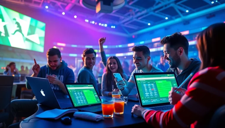 Engaging sports betting scene at https://thabetiger.com/ showcasing live odds and user interaction.