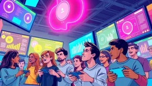 Gamification system enhancing player engagement through interactive elements and vibrant visuals.