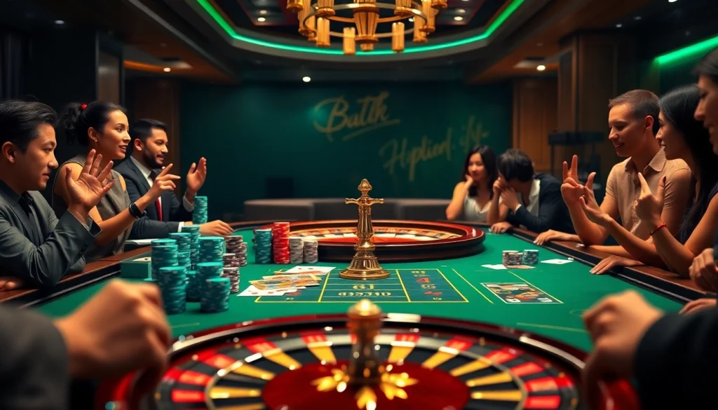 Experience the thrill of BJ 888 at a vibrant casino table with dynamic game elements.