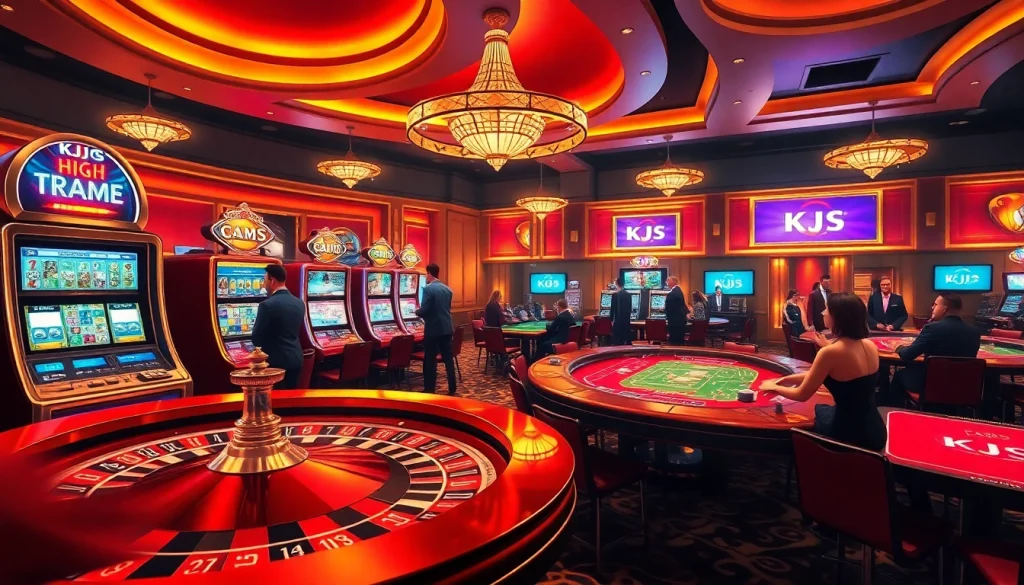 KJC players enjoying thrilling experiences at a luxurious casino table with vibrant games.