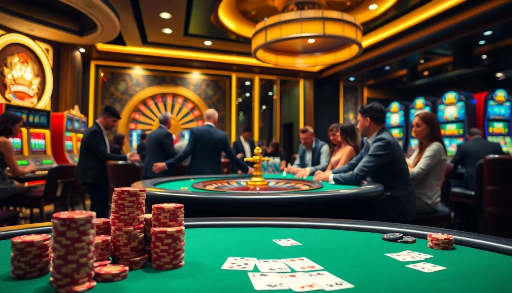 Engage with thrilling games at https://mm88.sh/ featuring luxury casino elements like poker chips and roulette wheels.