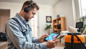 Expert technician using advanced equipment for hidden leak detection in a home.
