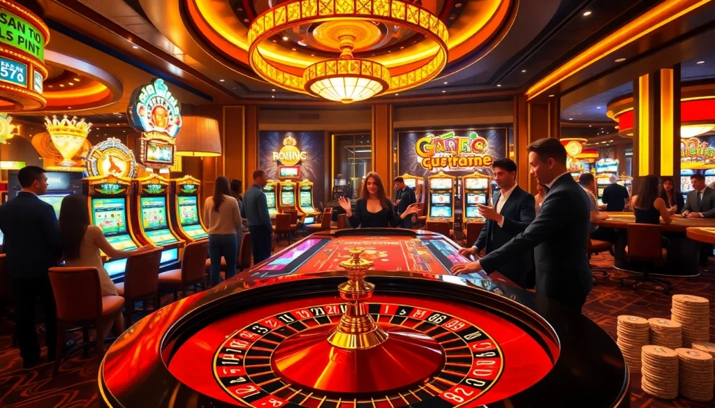 Thrilling gambling action at max88 com with roulette, poker, and casino games in a luxurious setting.