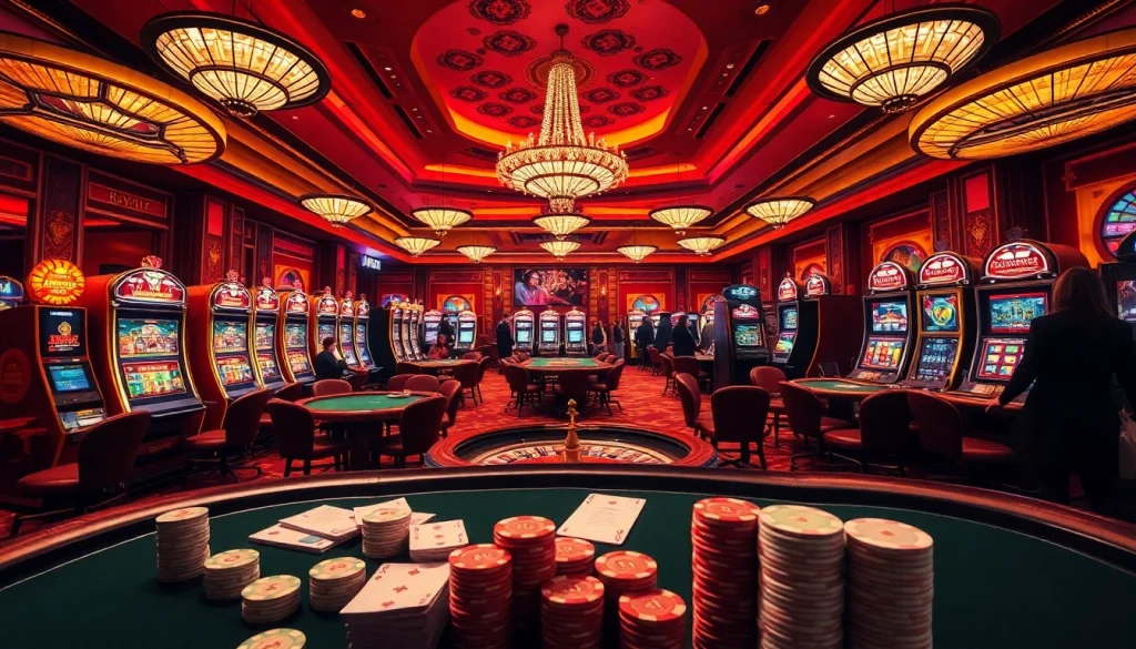 Experience thrilling gameplay at rikvip casino with vibrant tables, rich poker chips, and immersive gaming action.