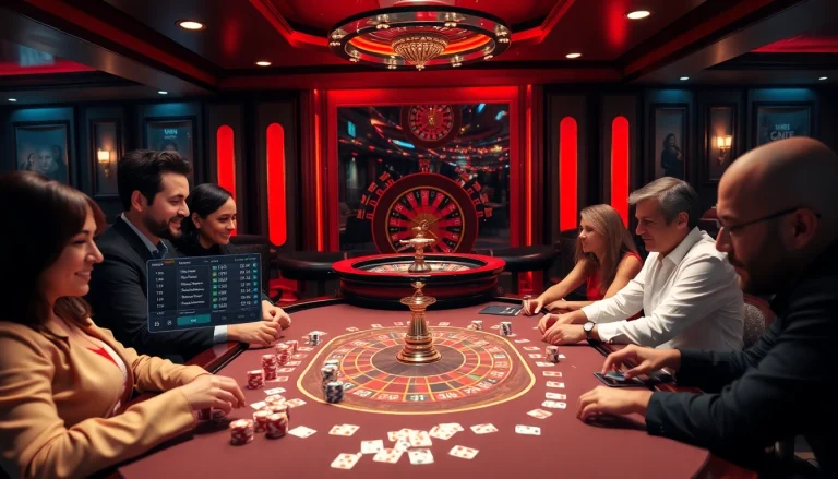 Experience the thrill of MB66 at an upscale casino gaming table with poker chips and cards.
