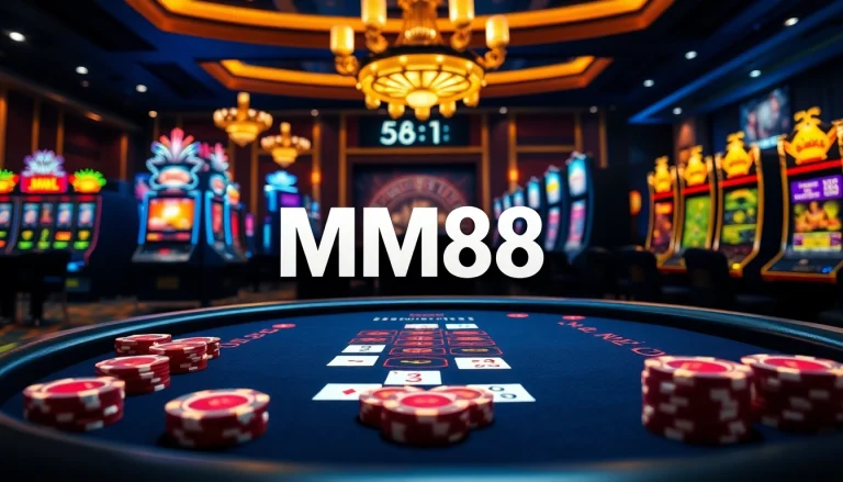 Experience the excitement of MM88 with vibrant casino games and elegant poker tables.