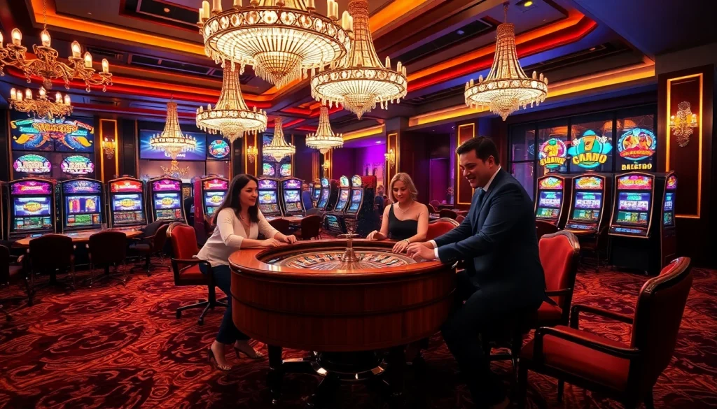 Experience the exciting sv88 trang chủ casino atmosphere with players at a roulette table enjoying high-stakes action.