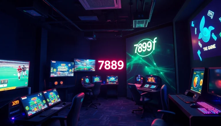 Dynamic gaming room scene showcasing 789f's online betting and gaming excitement.