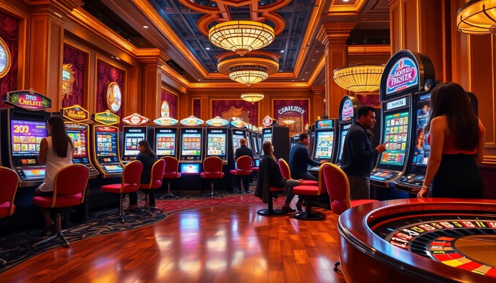 Engage with thrilling Slot Online experiences at a glamorous casino setting.