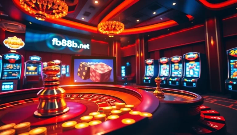 Experience the thrill of online gambling on fb88b.net with vibrant casino visuals.