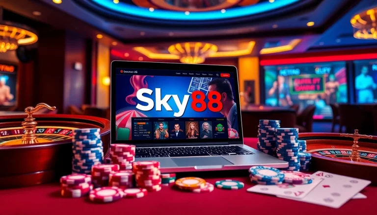 Playing at link sky88 with vibrant casino chips and an engaging game interface.