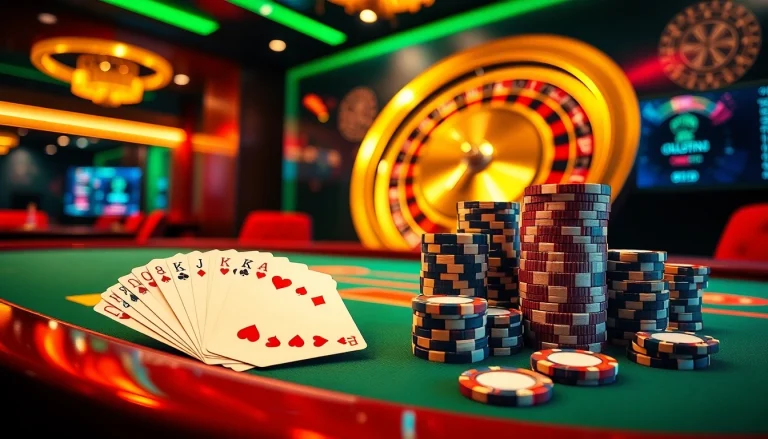 Experience thrilling gaming at https://88vv.com.de/ with vibrant action featuring casino tables, roulette, and poker chips.