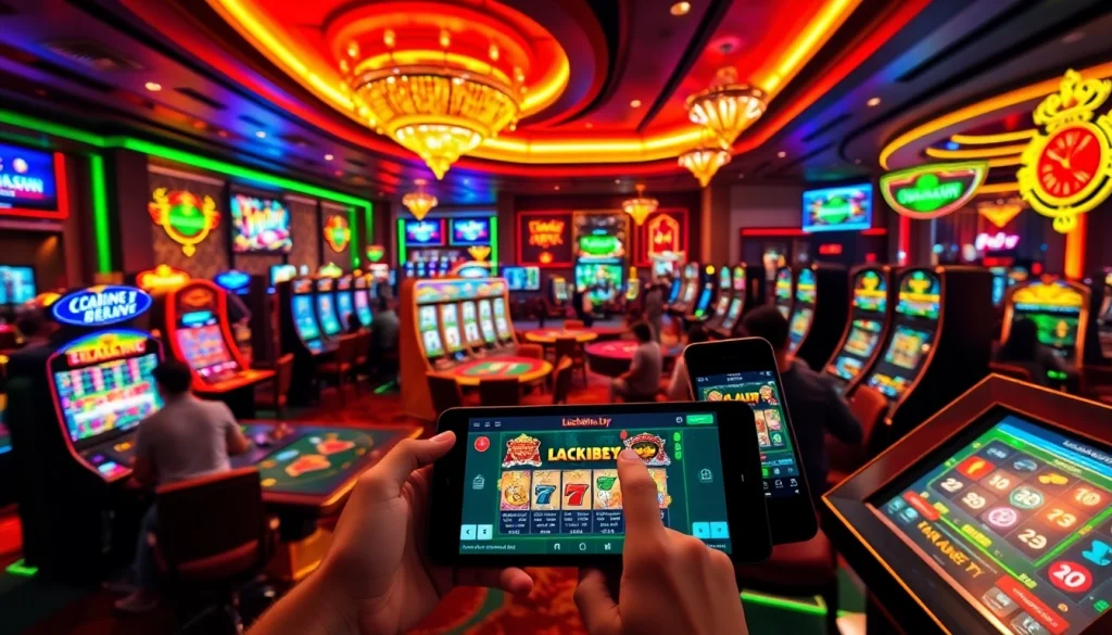 Exciting online gambling scene at luck8win.live showcasing vibrant casino games and modern technology.
