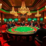 Experience a thrilling moment of 'lucky win' at a luxurious poker table with vibrant casino ambiance.
