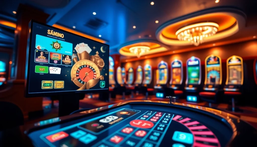 Engaging online gaming scene showcasing ev88win.live with casino games and vibrant atmosphere.