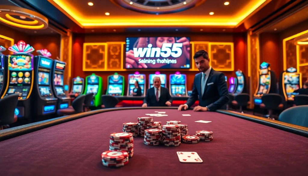 Experience the thrill of win55 đăng nhập at a vibrant casino with live dealers and exciting games.