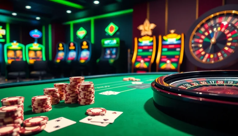 Players engaging in thrilling games at HITCLUB online casino, highlighting vibrant table games and slot machines.