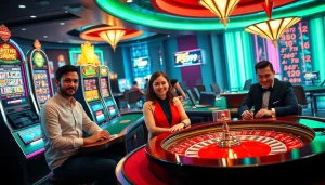 Experience the thrill of winning with vào PS99 at a vibrant casino, showcasing colorful poker chips and dynamic gameplay.