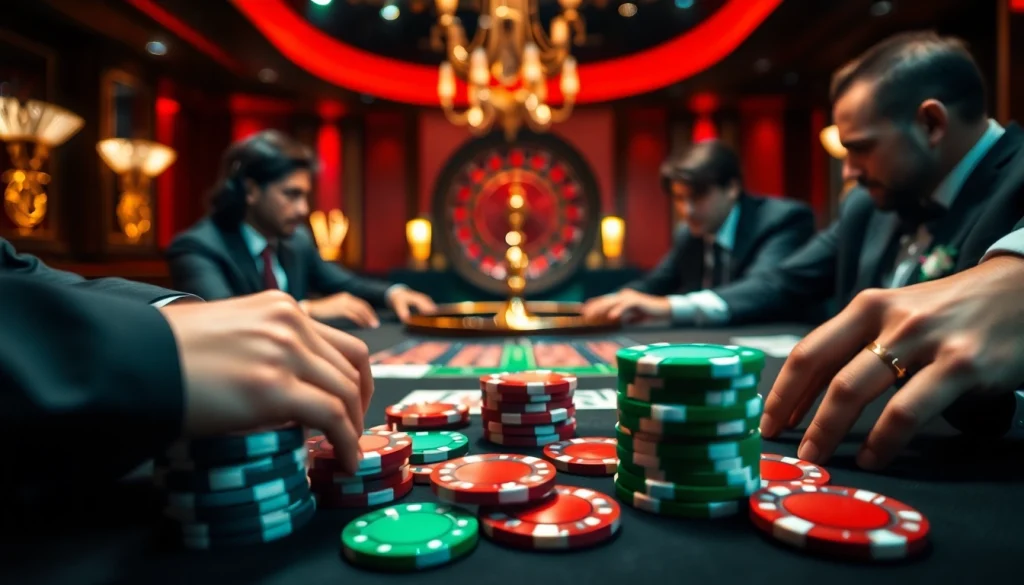 Experience the ambiance of Nhà cái uy tín BJ88 with a thrilling poker game setup.