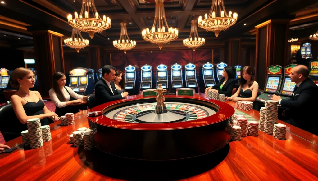 Experience the thrilling atmosphere of OK365 com with vibrant casino elements.