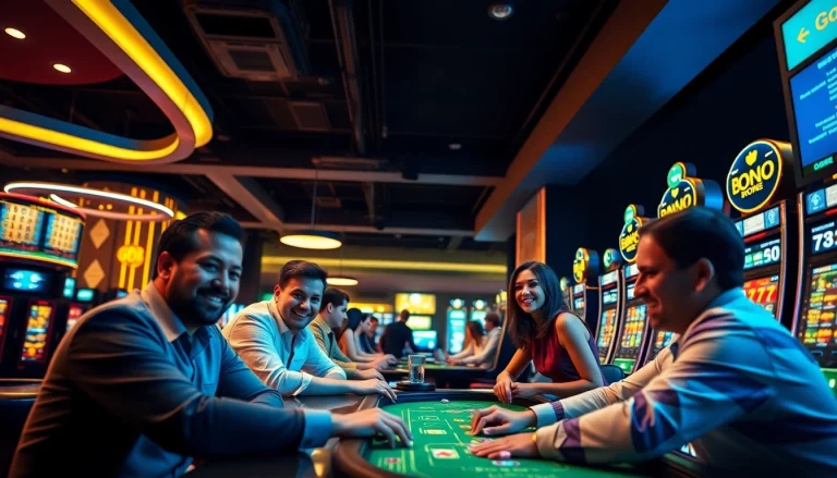 Go8 online gaming platform featuring players in a vibrant casino setting.