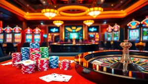 Experience the thrill of gambling at xin88 com sòng bạc with vibrant casino tables and lively slot machines.