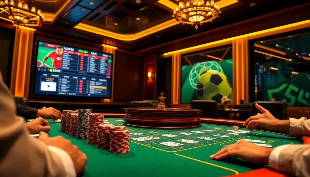bong da lu88 betting excitement highlighted at a lavish casino poker table