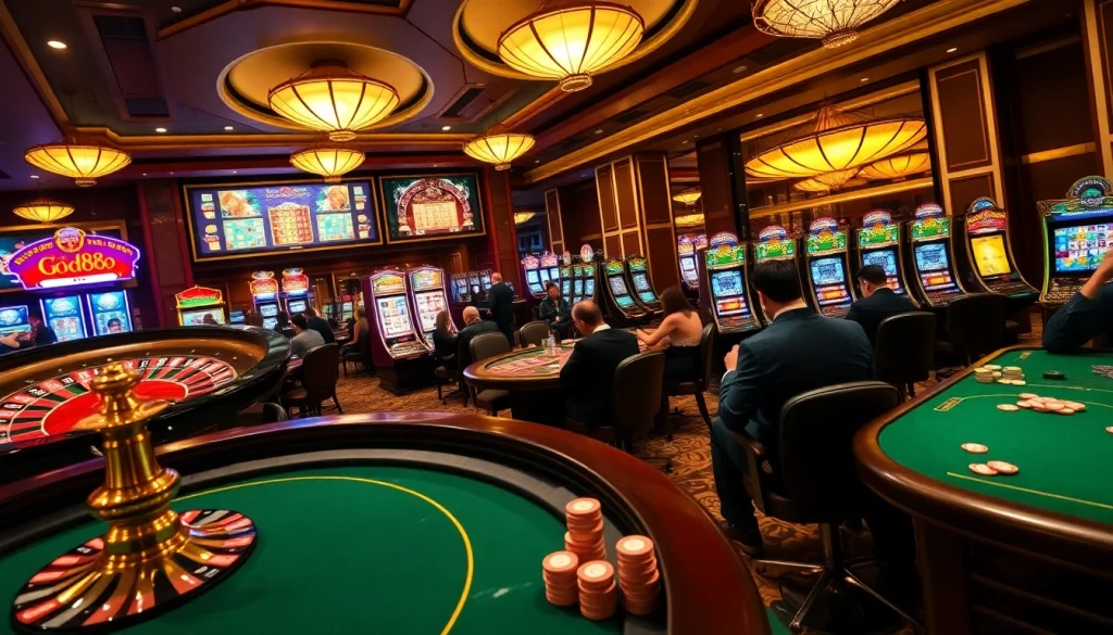 Experience thrilling games at good88 casino with vibrant tables and exciting slot machines.