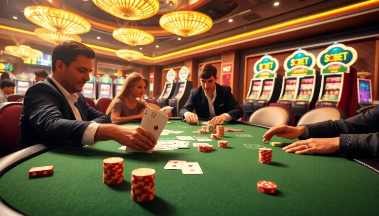 Experience thrilling gaming action at SOIBET with exciting poker tables and vibrant casino atmosphere.