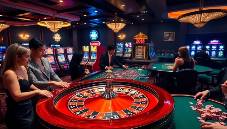 Experience the excitement of cm88 casino action with players at a luxurious roulette table.
