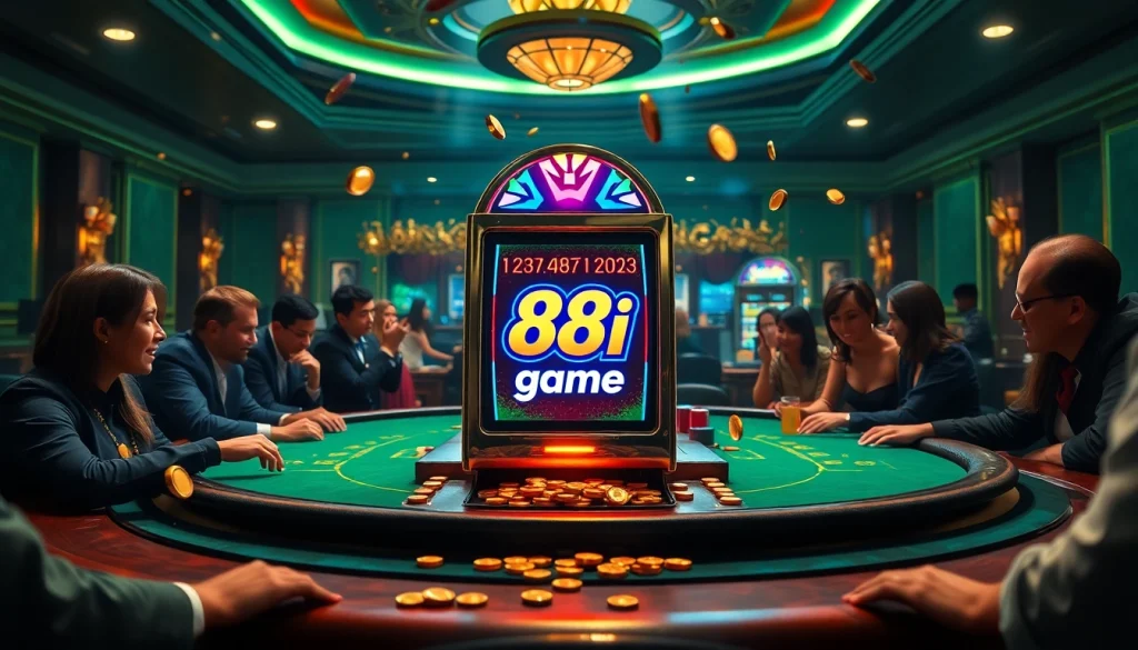 Exciting scene showcasing players engaged in the 88i game at a vibrant casino table, highlighting the thrill of gambling.