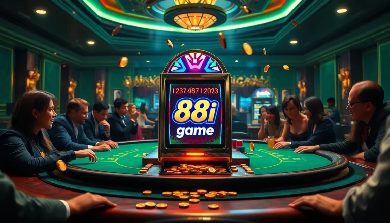 Exciting scene showcasing players engaged in the 88i game at a vibrant casino table, highlighting the thrill of gambling.