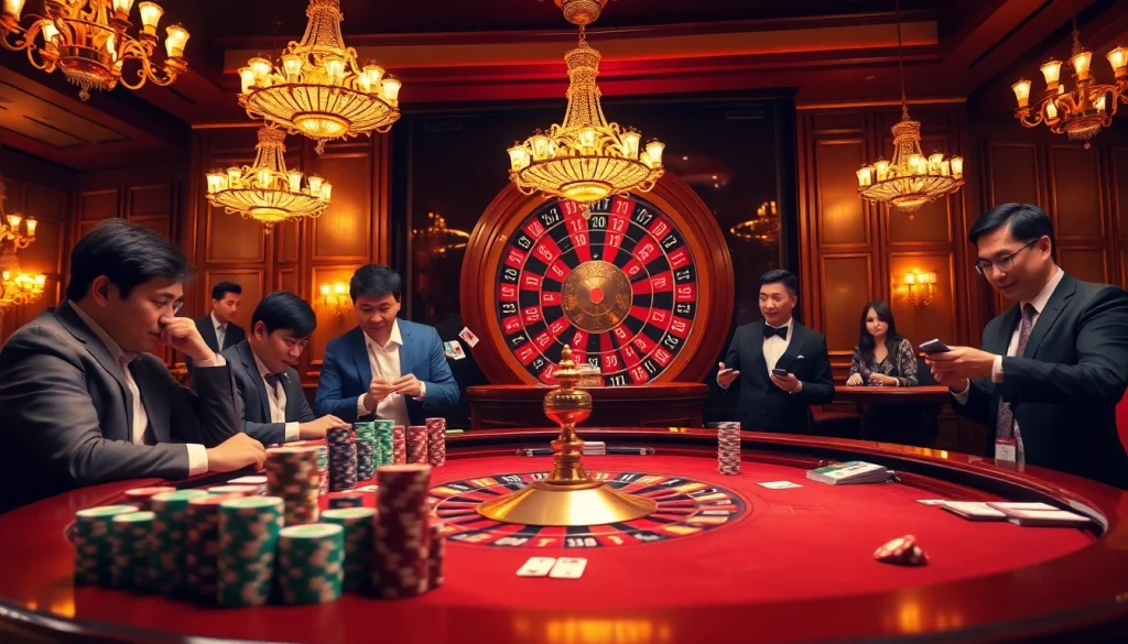Experience the excitement of gambling with trang chủ BL555 at a luxurious casino table filled with chips and cards.