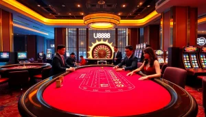U888 players enjoying a vibrant online casino atmosphere with exciting games.