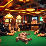 Experience the thrill of poker at https://go88vn.id/ with vibrant chips and a swirling roulette wheel.